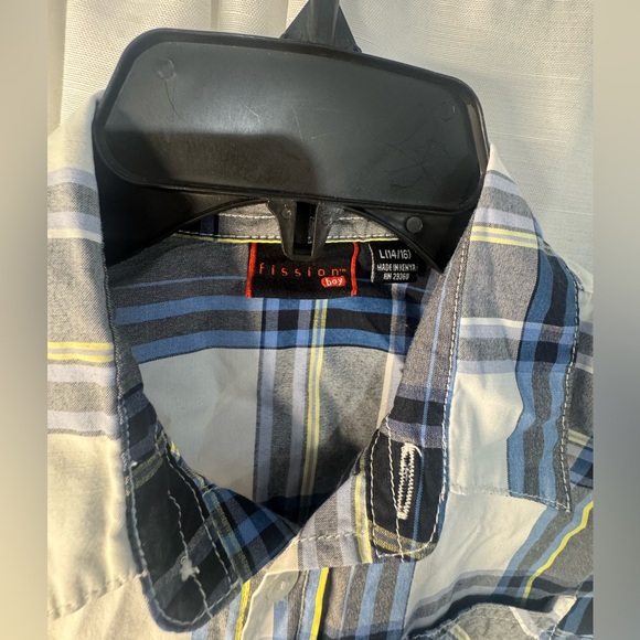 Kids Casual Blue Plaid Button-Down Shirt/Largue 14-16 - Picture 8 of 16